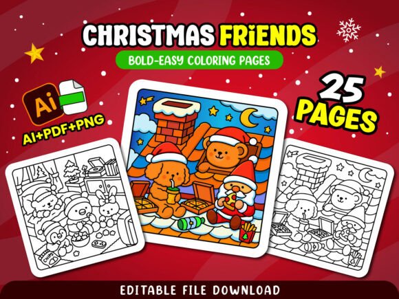 Download Christmas Friends Fluffy Coloring Pages - Coloring pages Collection