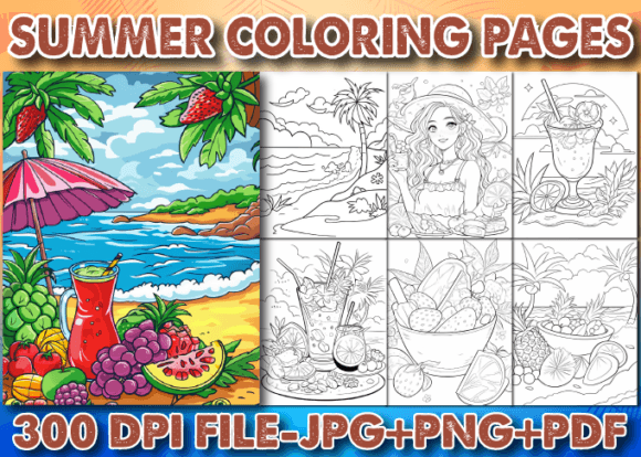 Download Sunny Summer Coloring Pages for Adults - Coloring pages Collection