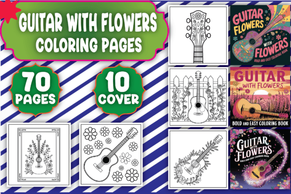 Download 70 Guitar with Flowers Coloring Pages - Coloring pages Collection