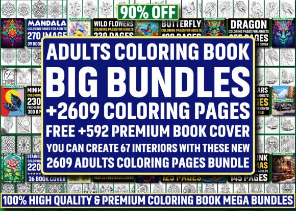 Download 2609 ADULTS COLORING PAGES MEGA BUNDLE - Coloring pages Collection