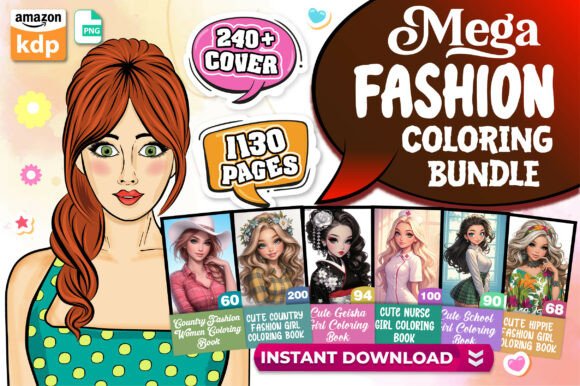 Download Adult Fashion Coloring Pages Mega Bundle - Coloring pages Collection