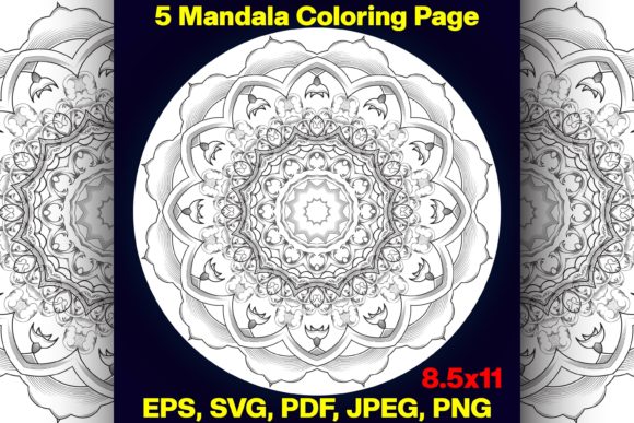 Download 5 Mandalas Relaxation Coloring Pages KDP - Coloring pages Collection