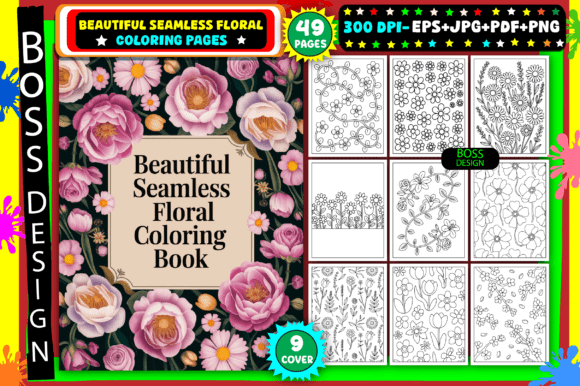 Download Beautiful Seamless Floral Coloring Pages - Coloring pages Collection
