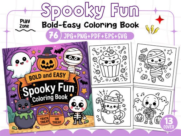 Download Bold and Easy Spooky Fun Coloring Pages - Coloring pages Collection