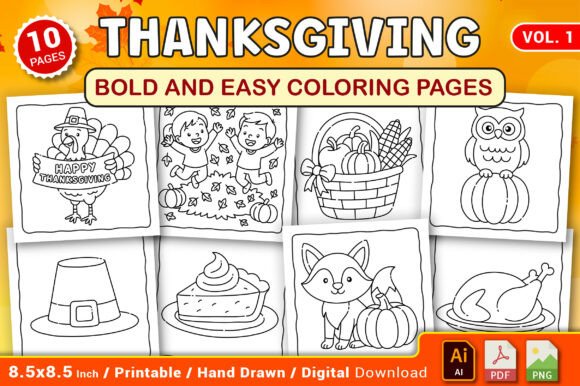 Download Thanksgiving Bold &amp; Easy Coloring Pages - Coloring pages Collection