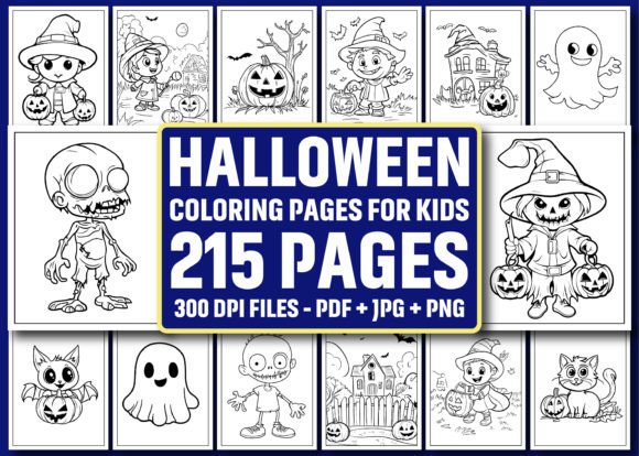 Download 215 Halloween Coloring Pages for Kids - Coloring pages Collection