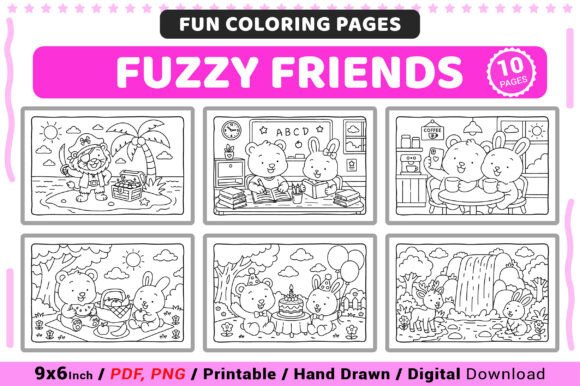 Download Fuzzy Friends Fun Coloring Pages - Coloring pages Collection