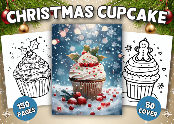 Download 150 Christmas Cupcake Coloring Pages - Coloring pages Collection
