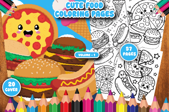 Download 57 Cute Food Coloring Pages for Kids V-1 - Coloring pages Collection