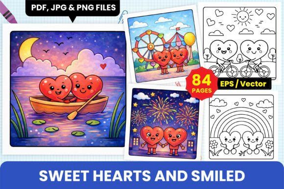 Download Sweet Hearts and Smiled Coloring Pages - Coloring pages Collection