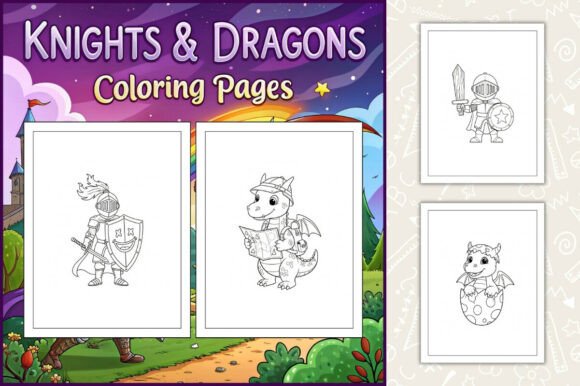 Download Knights &amp; Dragons Coloring Pages - Coloring pages Collection