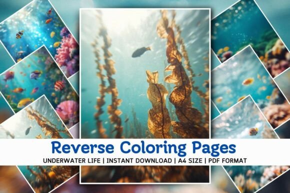 Download Underwater Life Reverse Coloring Pages 6 - Coloring pages Collection
