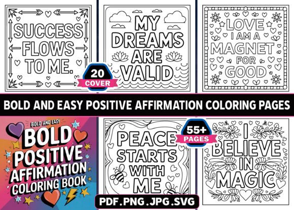 Download Positive Affirmation Coloring Pages KDP - Coloring pages Collection