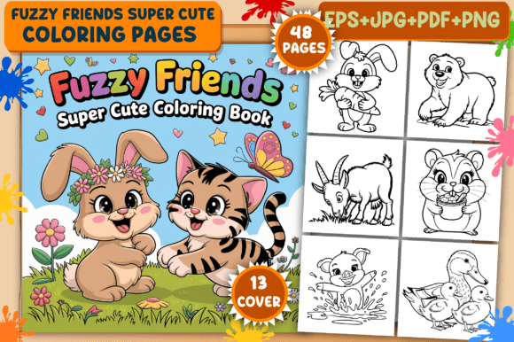 Download Fuzzy Friends Super Cute Coloring Pages - Coloring pages Collection