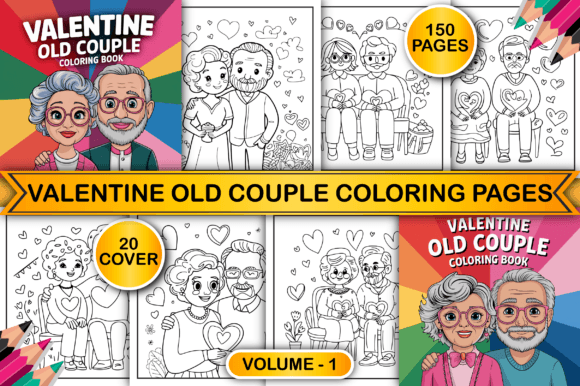 Download Valentine Old Couple Coloring Pages V-1 - Coloring pages Collection