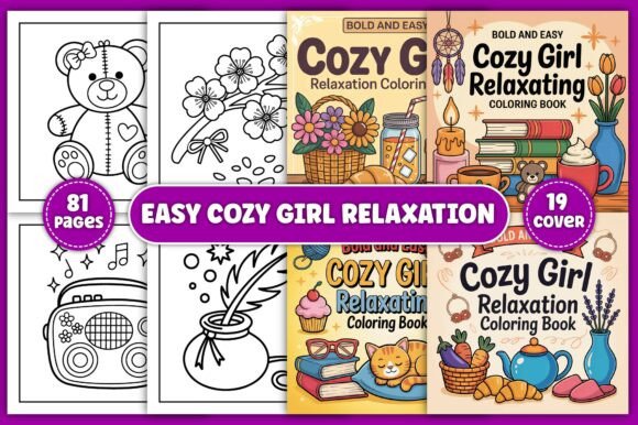 Download Easy Cozy Girl Relaxation Coloring Pages - Coloring pages Collection