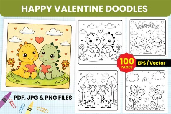 Download Happy Valentine Doodles Coloring Pages - Coloring pages Collection