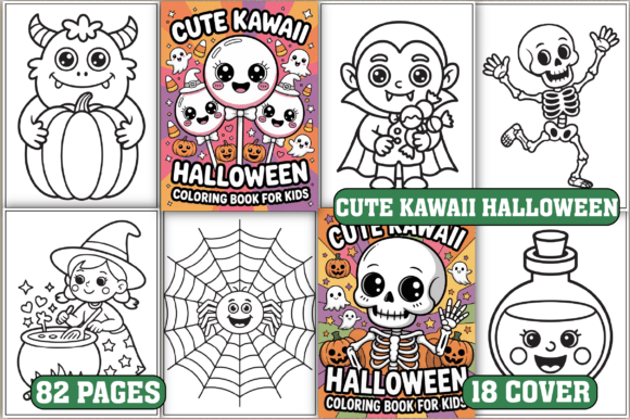 Download 82 Cute Kawaii Halloween Coloring Pages - Coloring pages Collection