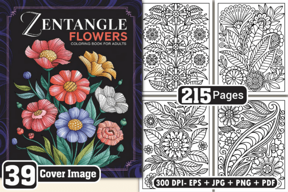 Download Zentangle Flowers Coloring Pages Adults - Coloring pages Collection