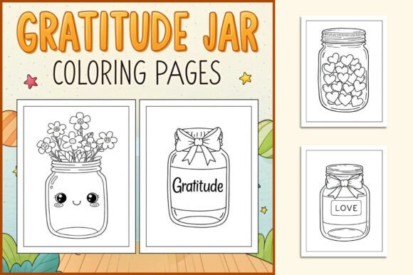 Download Gratitude Jar Coloring Pages for Kids - Coloring pages Collection