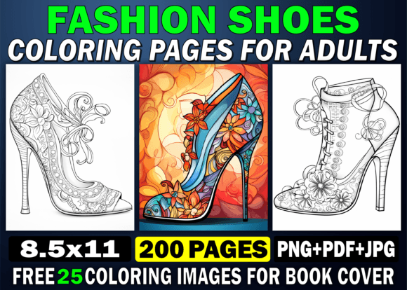 Download 200 Fashion Shoes Coloring Pages for KDP - Coloring pages Collection