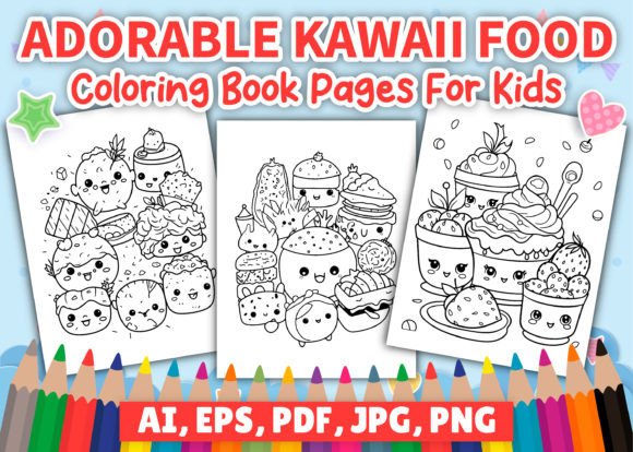 Download Cute Kawaii Food Coloring Pages for Kids - Coloring pages Collection