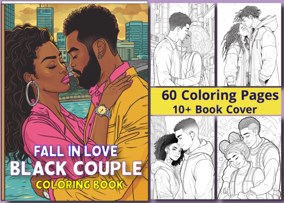 Download Fall in Love Black Couple Coloring Pages - Coloring pages Collection