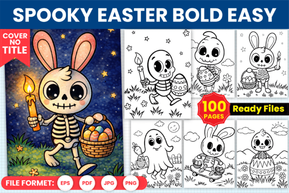 Download Spooky Easter Bold Easy Coloring Pages - Coloring pages Collection