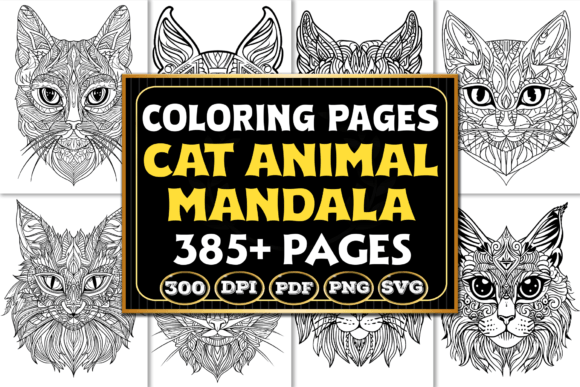 Download Cat Animal Mandala Coloring Pages - Coloring pages Collection