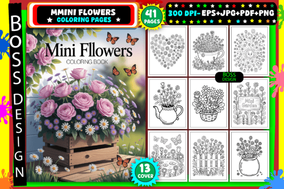 Download Mini Flowers Coloring Pages for Adults - Coloring pages Collection