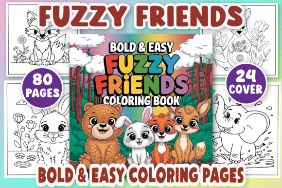 Download Cute Fuzzy Friends, Easy Coloring Pages - Coloring pages Collection