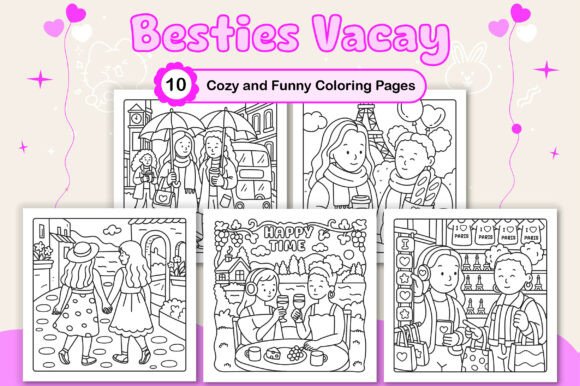 Download Besties Vacay Fun Coloring Pages - Coloring pages Collection
