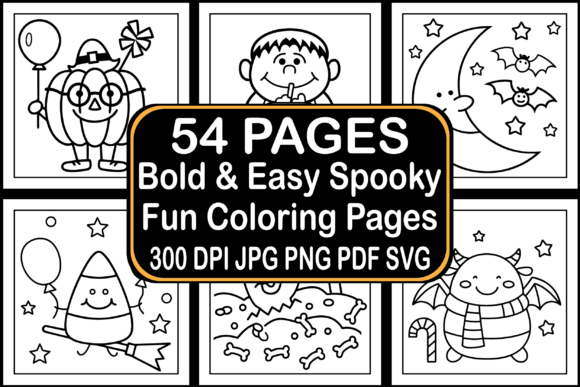 Download 54 Bold &amp; Easy Spooky Fun Coloring Pages - Coloring pages Collection