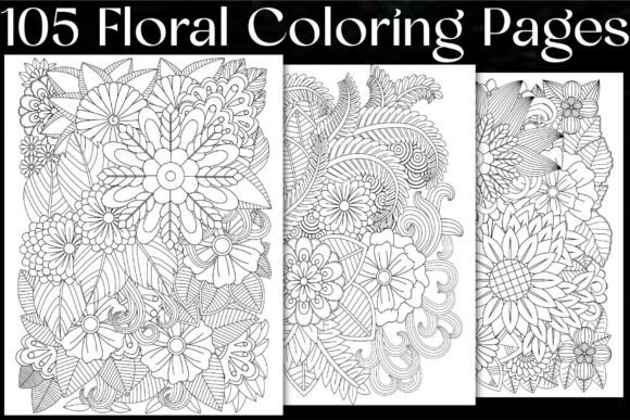 Download Floral Coloring Pages Bundle - Coloring pages Collection