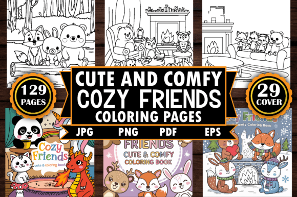 Download Cozy Friends Cute &amp; Comfy Coloring Pages - Coloring pages Collection