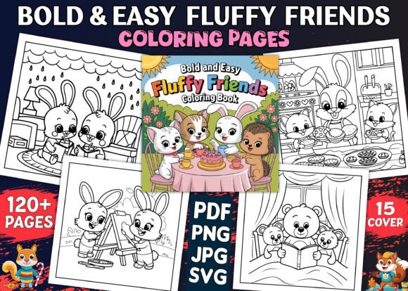 Download Bold Easy Fluffy Friends Coloring Pages - Coloring pages Collection