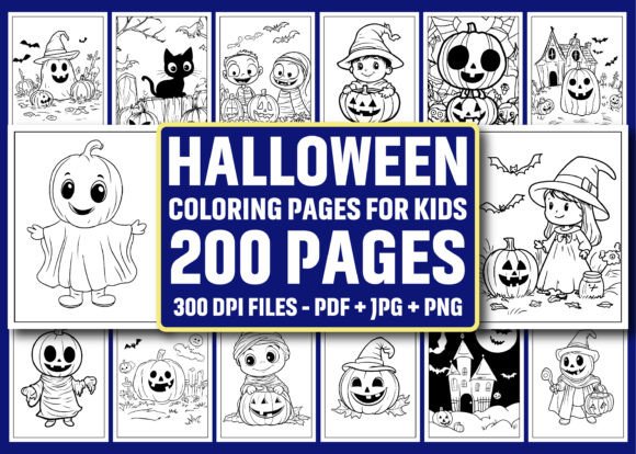 Download 200 Halloween Coloring Pages for Kids - Coloring pages Collection