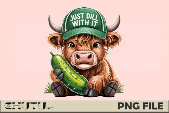 Download Dill Cow PNG - Funny Pickle Hat Design - Premium Resources