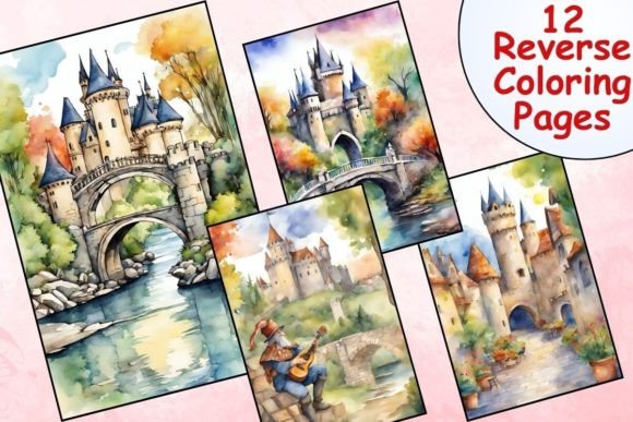 Download Medieval Castle Reverse Coloring Pages - Coloring pages Collection