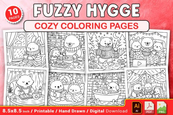 Download Fuzzy Hygge Cozy Coloring Pages - Coloring pages Collection
