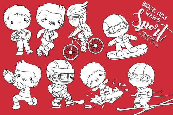 Download Black and White Coloring Sports - Premium Resources