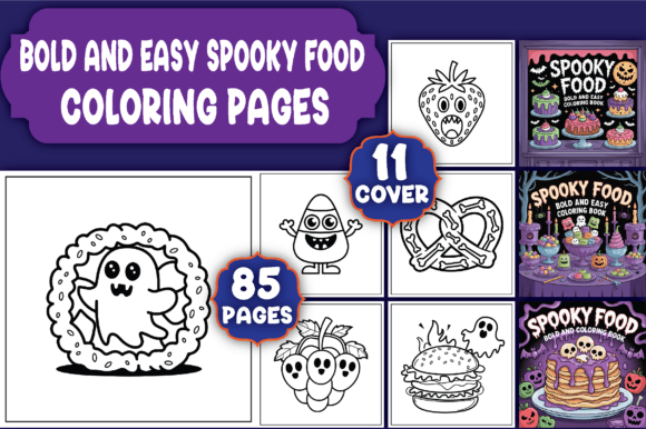 Download Bold &amp; Easy Spooky Food Coloring Pages - Coloring pages Collection