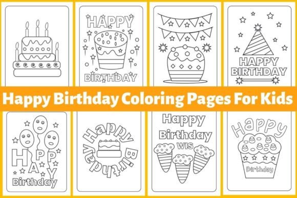 Download Happy Birthday Coloring Pages for Kids - Coloring pages Collection