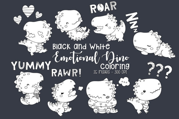 Download Black and White Coloring Dinosaurs - Black and white coloring Collection