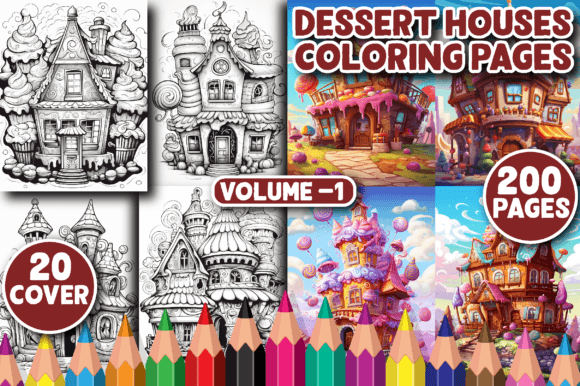 Download 200 Dessert Houses Coloring Pages V - 1 - Coloring pages Collection