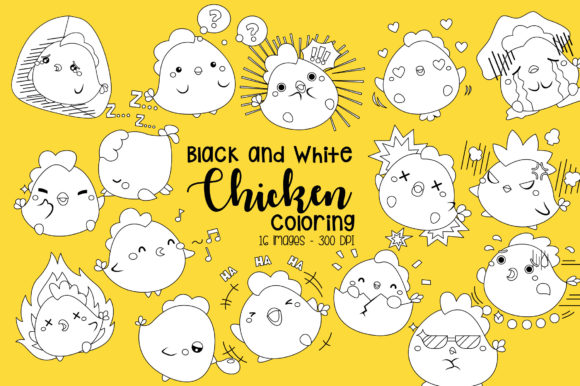 Download Black and White Coloring Chicken - Black and white coloring Collection