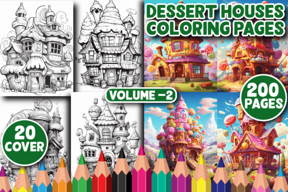 Download 200 Dessert Houses Coloring Pages V - 2 - Coloring pages Collection