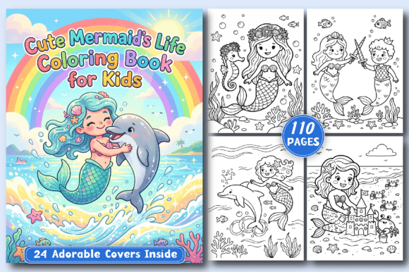 Download Cute Mermaid’s Life KIDS Coloring Pages - Coloring pages Collection