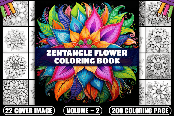 Download 200 Zentangle Flower Coloring Pages V-2 - Coloring pages Collection