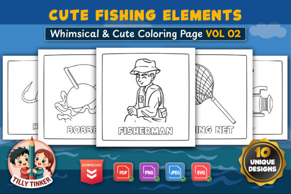 Download Fishing Gear Coloring Pages – Vol 02 - Coloring pages Collection